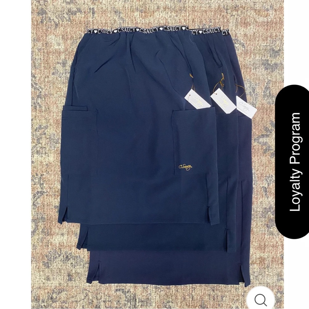 C.Saucy Navy Original Scrub Skirt